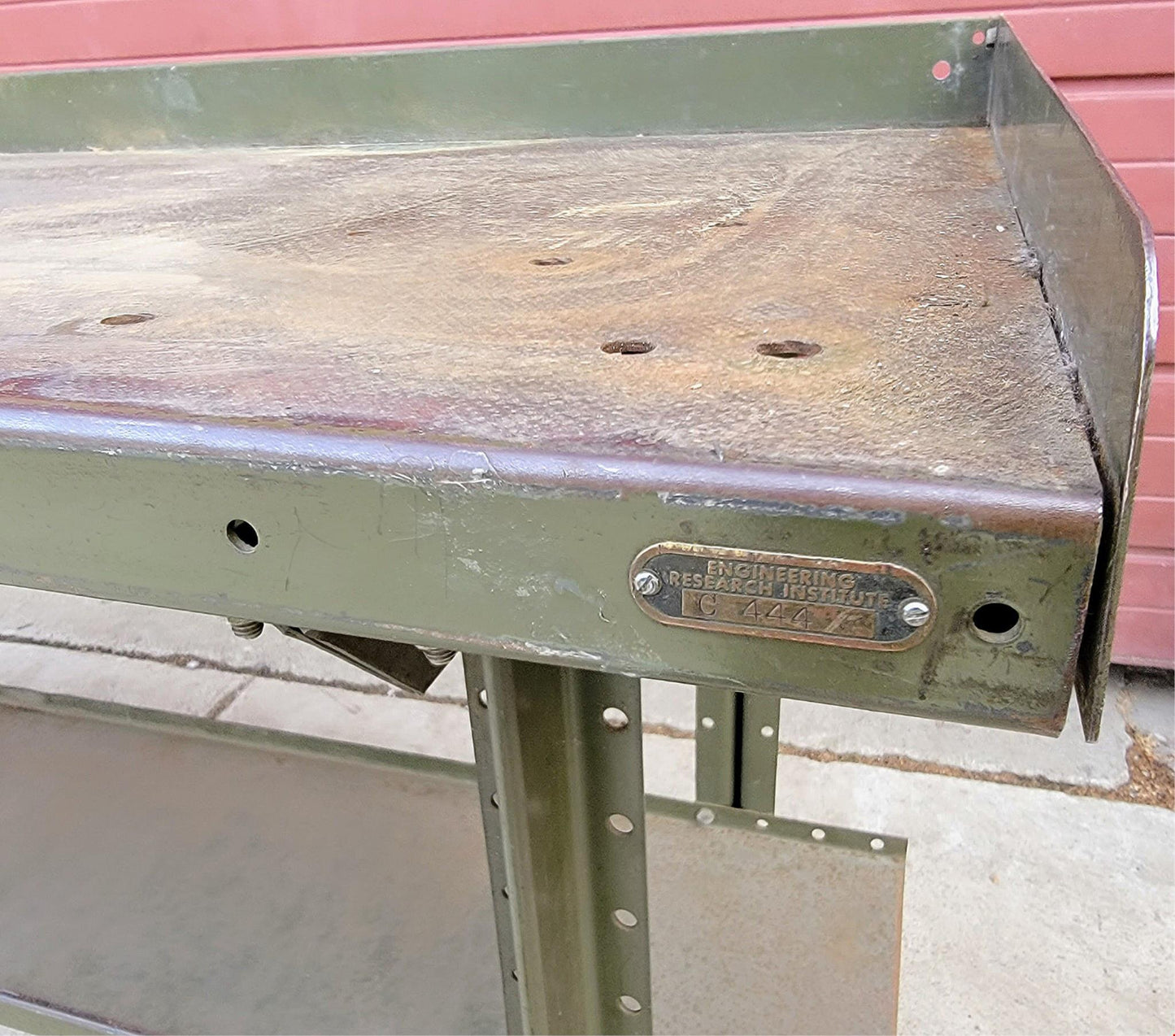 VINTAGE LYON MILITARY GREEN 6 FOOT Wide x 28"Deep x 37"High WORK BENCH FREE SHIP