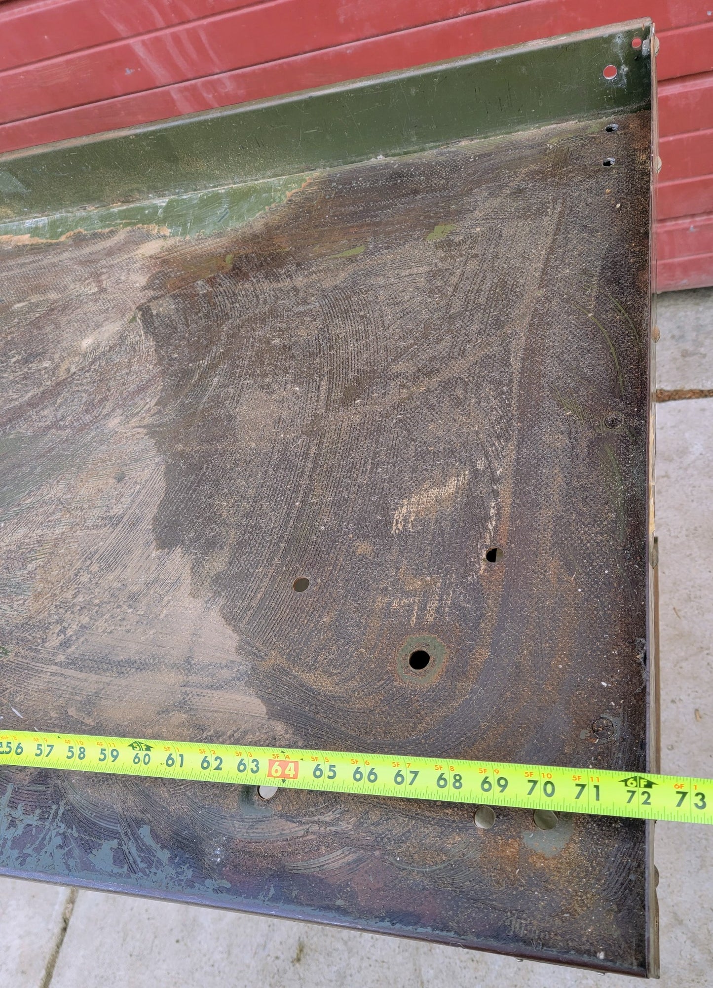 VINTAGE LYON MILITARY GREEN 6 FOOT Wide x 28"Deep x 37"High WORK BENCH FREE SHIP