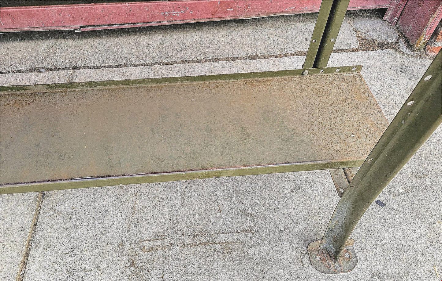 VINTAGE LYON MILITARY GREEN 6 FOOT Wide x 28"Deep x 37"High WORK BENCH FREE SHIP