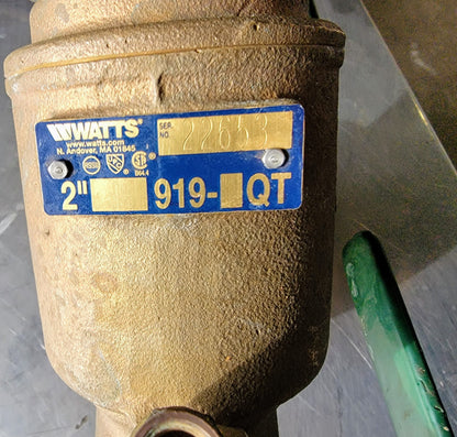 WATTS 919QT 2" REDUCED PRESSURE ZONE ASSEMBLY WATCH VIDEO FREE SHIPPING