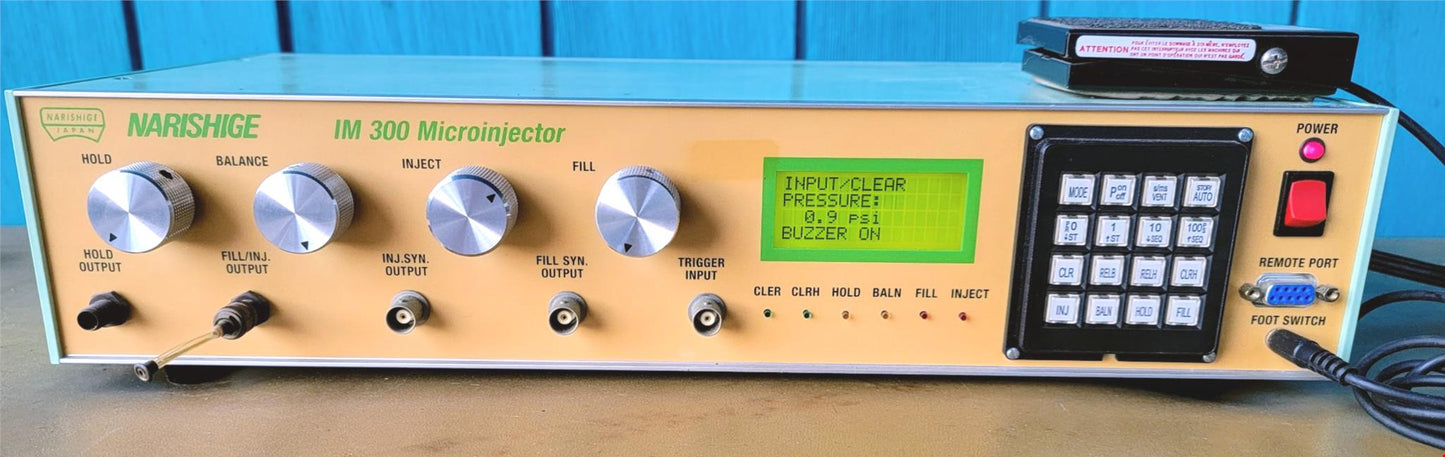 NARISHIGE IM-300 MICROINJECTOR 100%Tested/90-Day-Warranty WATCH VIDEO FREESHIP