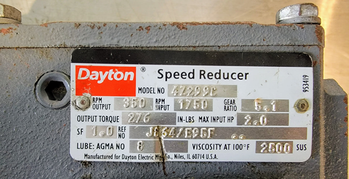 DAYTON DC GEARMOTOR 90V SPEED REDUCER & SPEED CONTROL 5:1 FREE SHIP WATCH VIDEO