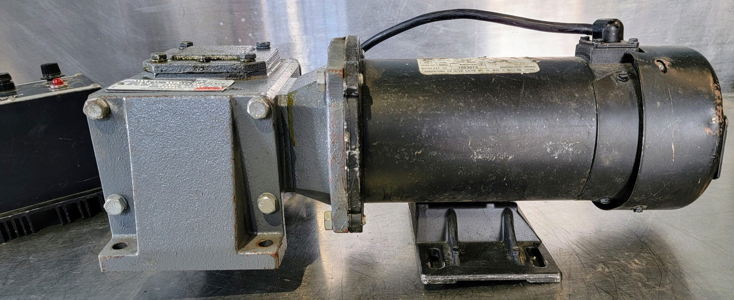 DAYTON DC GEARMOTOR 90V SPEED REDUCER & SPEED CONTROL 5:1 FREE SHIP WATCH VIDEO