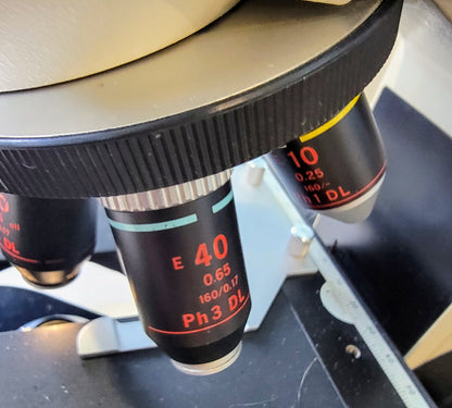 PERFECT NIKON LABOPHOT PHASE CONTRAST MICROSCOPE 4OBJECTIVES PFX TURRET WARRANTY