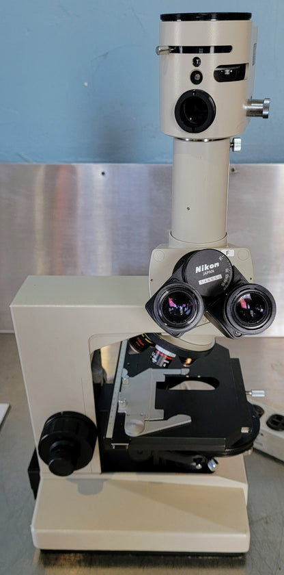 PERFECT NIKON LABOPHOT PHASE CONTRAST MICROSCOPE 4OBJECTIVES PFX TURRET WARRANTY