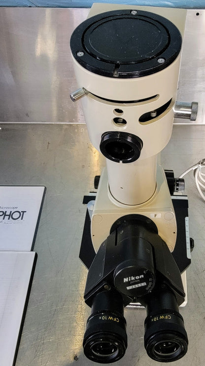 PERFECT NIKON LABOPHOT PHASE CONTRAST MICROSCOPE 4OBJECTIVES PFX TURRET WARRANTY