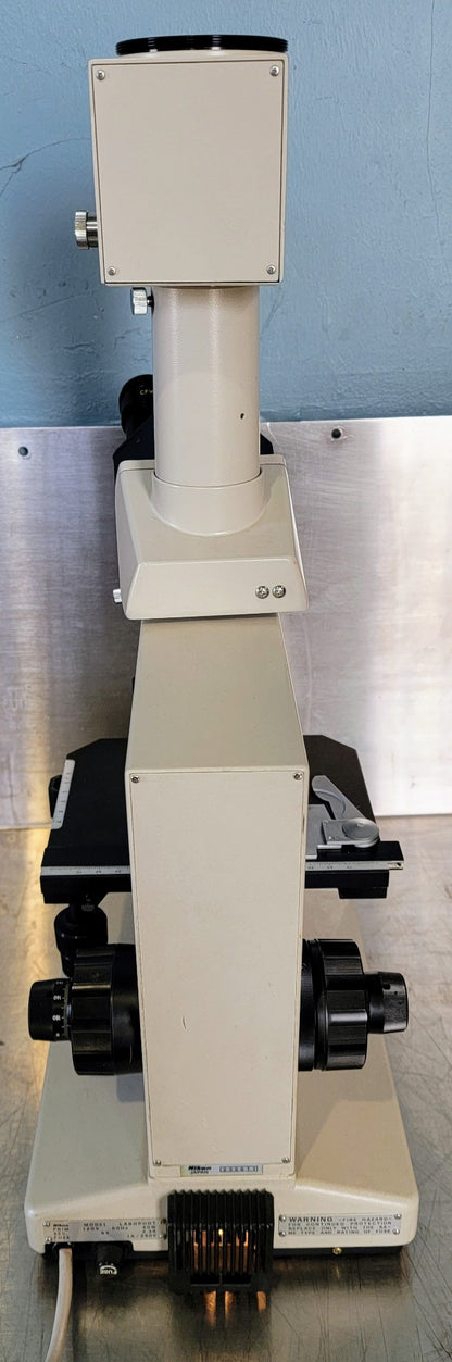 PERFECT NIKON LABOPHOT PHASE CONTRAST MICROSCOPE 4OBJECTIVES PFX TURRET WARRANTY