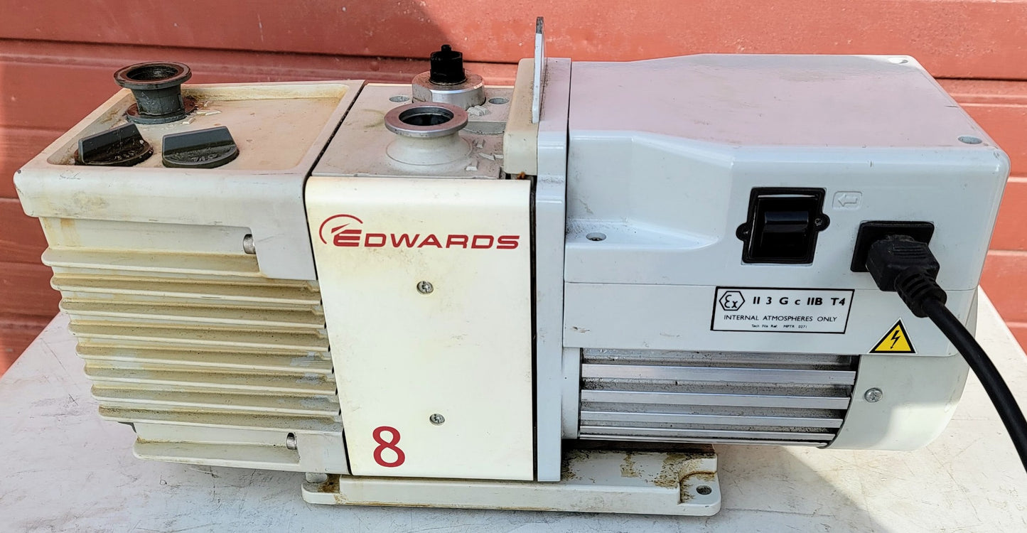 RARE EDWARDS RV8 ROTARY VANE DUALSTAGE 110/220V VACUUM PUMP FREESHIP WATCH VIDEO