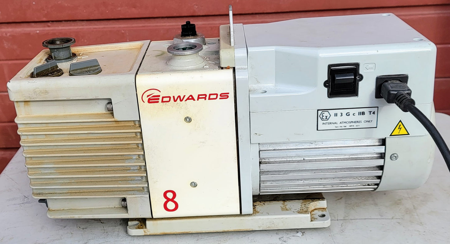 RARE EDWARDS RV8 ROTARY VANE DUALSTAGE 110/220V VACUUM PUMP FREESHIP WATCH VIDEO