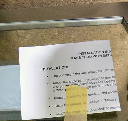 B.NEW ATMOS-TECH INDUSTRIES PT-2424-24-SS-EI-RHC WALL PASS-THRU SYSTEM FREESHIP