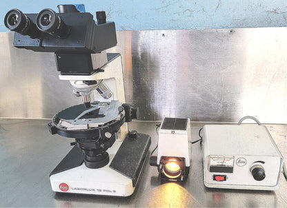 REFURB LEITZ LABORLUX12S POLARIZING MICROSCOPE ROTARY STAGE CONDENSER WATCHVIDEO
