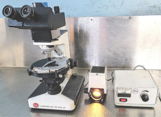 REFURB LEITZ LABORLUX12S POLARIZING MICROSCOPE ROTARY STAGE CONDENSER WATCHVIDEO