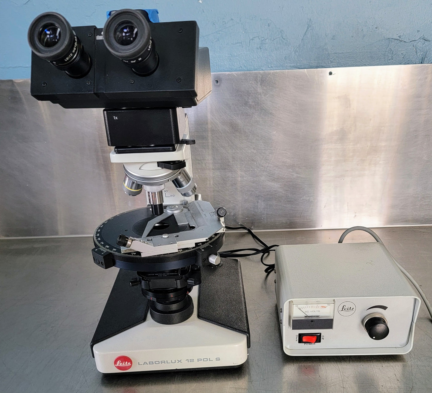 REFURB LEITZ LABORLUX12S POLARIZING MICROSCOPE ROTARY STAGE CONDENSER WATCHVIDEO