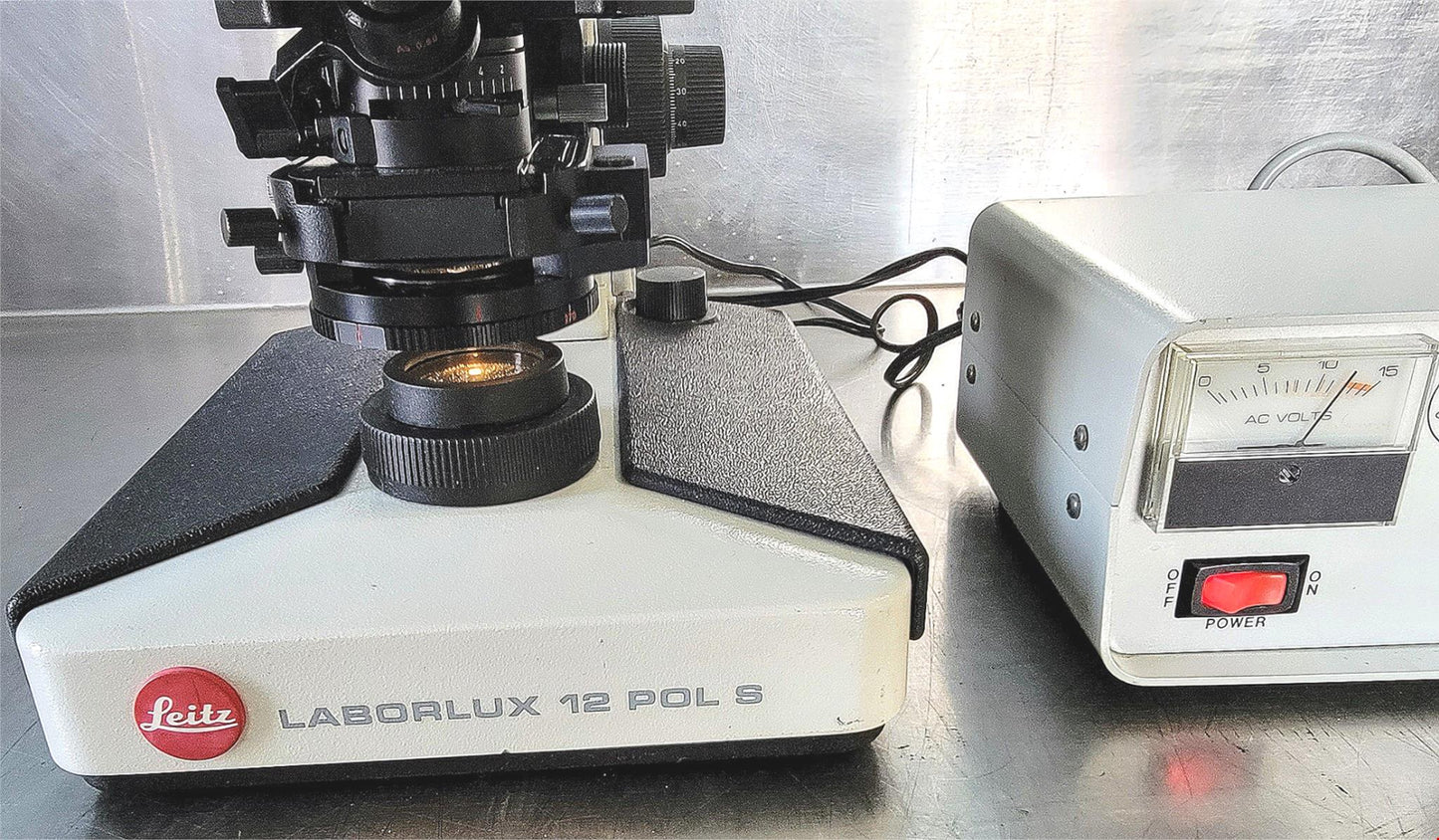 REFURB LEITZ LABORLUX12S POLARIZING MICROSCOPE ROTARY STAGE CONDENSER WATCHVIDEO