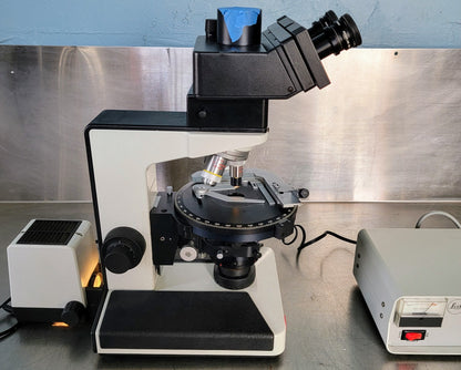 REFURB LEITZ LABORLUX12S POLARIZING MICROSCOPE ROTARY STAGE CONDENSER WATCHVIDEO