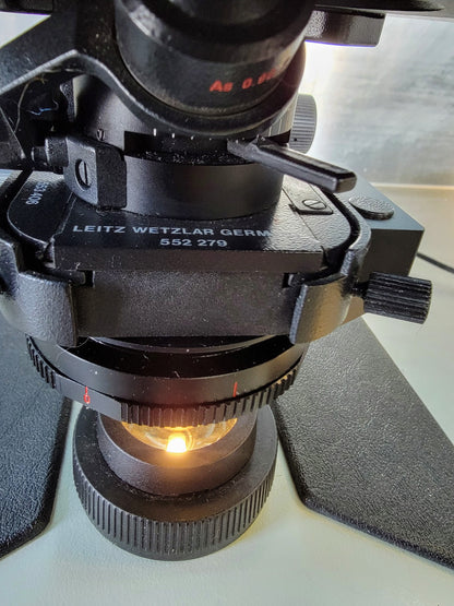 REFURB LEITZ LABORLUX12S POLARIZING MICROSCOPE ROTARY STAGE CONDENSER WATCHVIDEO