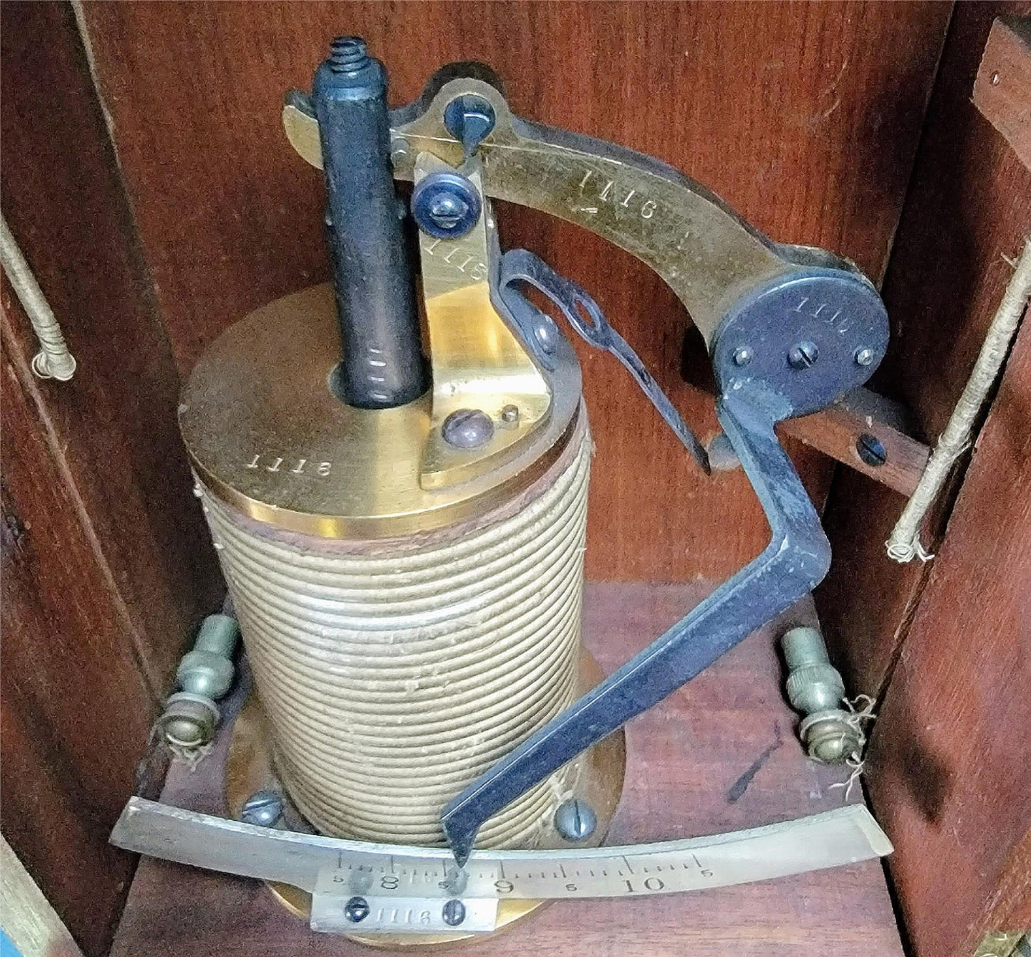 ANTIQUE AMMETER EARLY 1900's Electrical Instrument IN WOODEN BOX FREE SHIP