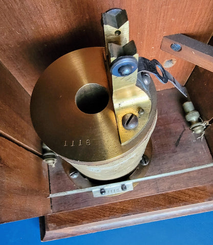 ANTIQUE AMMETER EARLY 1900's Electrical Instrument IN WOODEN BOX FREE SHIP