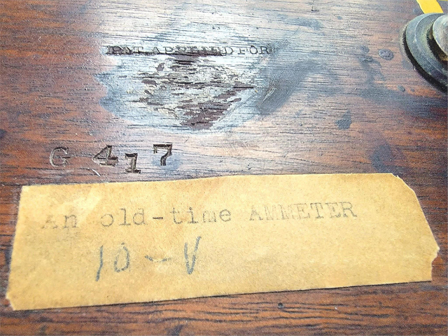 ANTIQUE AMMETER EARLY 1900's Electrical Instrument IN WOODEN BOX FREE SHIP