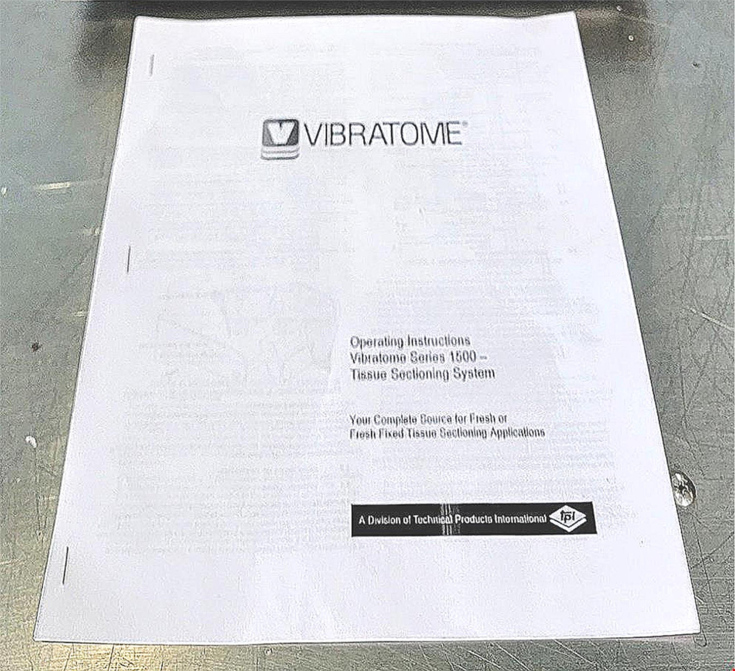 TPI VIBRATOME SERIES 1000 CLASSICSECTIONING SYSTEM & MANUAL FOR PARTS FREE SHIP