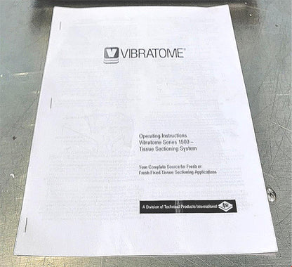 TPI VIBRATOME SERIES 1000 CLASSICSECTIONING SYSTEM & MANUAL FOR PARTS FREE SHIP