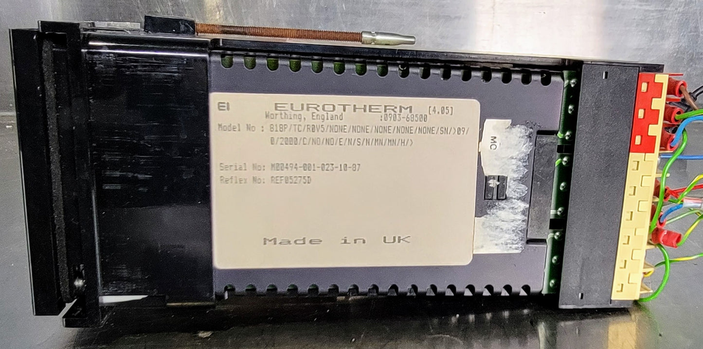 SCHNEIDER EUROTHERM 818P/TC/R0V5 TEMP with POWER CONTROLLER / HEAT SINK & MANUAL