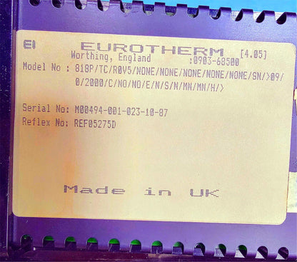 SCHNEIDER EUROTHERM 818P/TC/R0V5 TEMP with POWER CONTROLLER / HEAT SINK & MANUAL