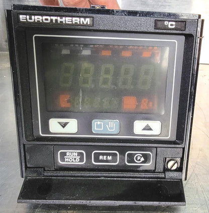 SCHNEIDER EUROTHERM 818P/TC/R0V5 TEMP with POWER CONTROLLER / HEAT SINK & MANUAL