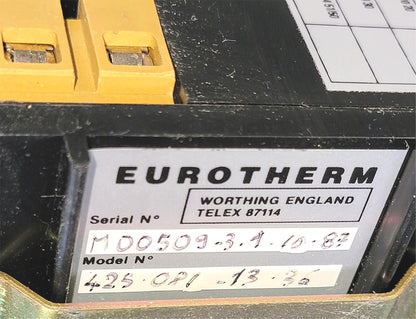 SCHNEIDER EUROTHERM 818P/TC/R0V5 TEMP with POWER CONTROLLER / HEAT SINK & MANUAL