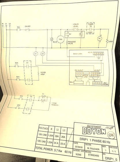 DOYON DRIP1 PROOFING CABINET with RACK 120/240 VOLTS FREE SHIP