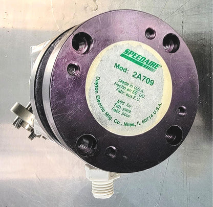 VARIAN 951-5014 BAKEABLE UHV ANGLE VALVE w/ DAYTON SPEEDAIRE 2A709 & BONUS MOUNT