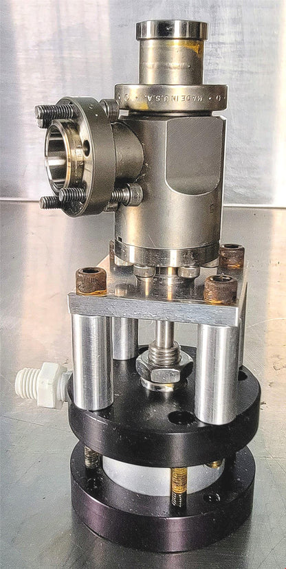 VARIAN 951-5014 BAKEABLE UHV ANGLE VALVE w/ DAYTON SPEEDAIRE 2A709 & BONUS MOUNT