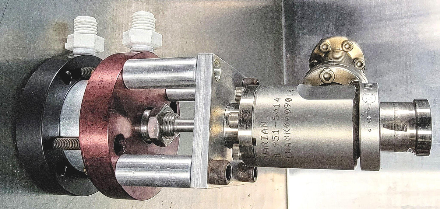 VARIAN 951-5014 UHV ANGLE VALVE with DAYTON SPEEDAIRE 2A709 & BONUS FREE SHIPPIN
