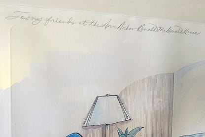 LYNN JOHNSTON "FOR BETTER OR FOR WORSE" ORIG FRAMED SIGNED 29x22" PRINT FREESHIP