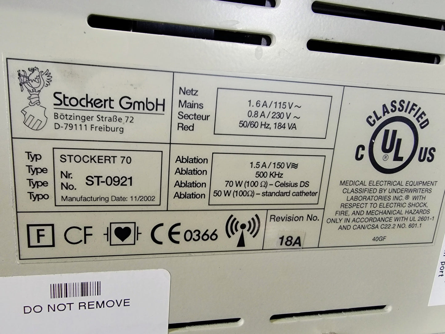 STOCKERT 70 ST-0921 REMOTE CONTROL MANY CABLES 100%WORKING WATCH VIDEO FREE SHIP