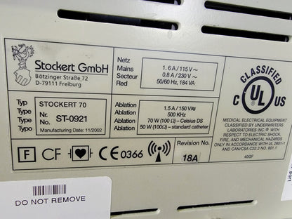 STOCKERT 70 ST-0921 REMOTE CONTROL MANY CABLES 100%WORKING WATCH VIDEO FREE SHIP