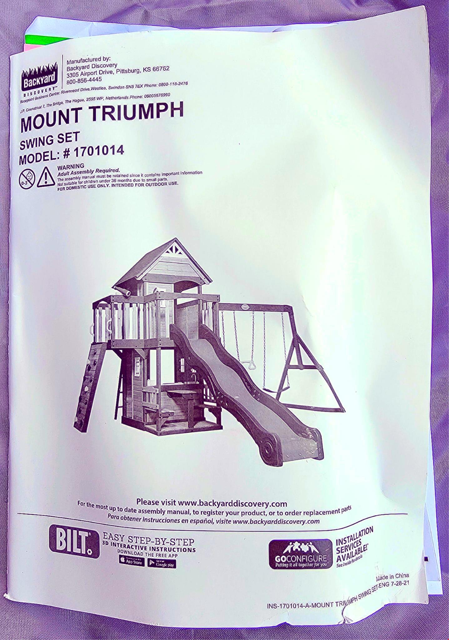 BACKYARD® DISCOVERY MOUNT TRIUMPH MODEL1701014 SWING SET WATCH VIDEO FREESHIPPIN