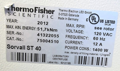 REFURBISHED SORVALL TP40 CENTRIFUGE & 75003667 ROTOR LEGEND WATCH VIDEO FREESHIP