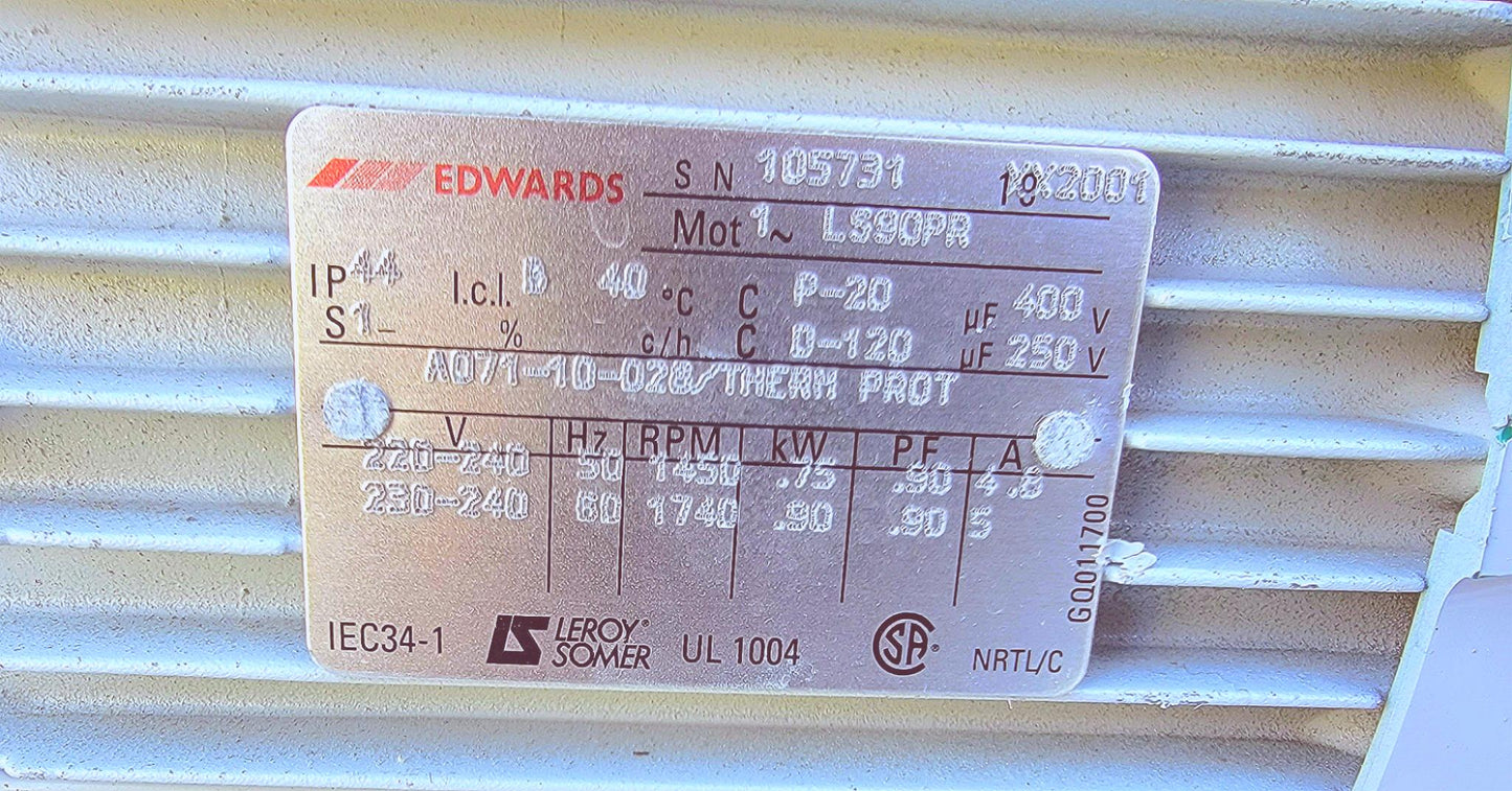 230Volt EDWARDS 28 E2M28 ROTARY VANE MECHANICAL VACUUM PUMP WATCH VIDEO FREESHIP