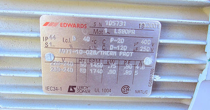 230Volt EDWARDS 28 E2M28 ROTARY VANE MECHANICAL VACUUM PUMP WATCH VIDEO FREESHIP