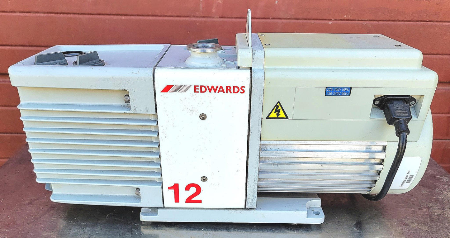 230Volt EDWARDS 12 E2M12 ROTARYVANE MECHANICAL VACUUM PUMP WATCH VIDEO FREE SHIP