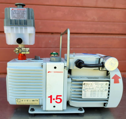 230Volt EDWARDS 1.5 E2M1.5 ROTARY VANE VACUUM PUMP wMANUAL WATCH VIDEO FREE SHIP