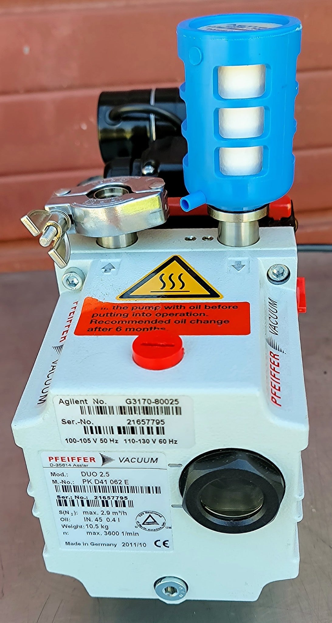 PFEFFEIR DUO 2.5 ROTARY VANE MECHANICAL VACUUM PUMP WATCH VIDEO FREE SHIPPING