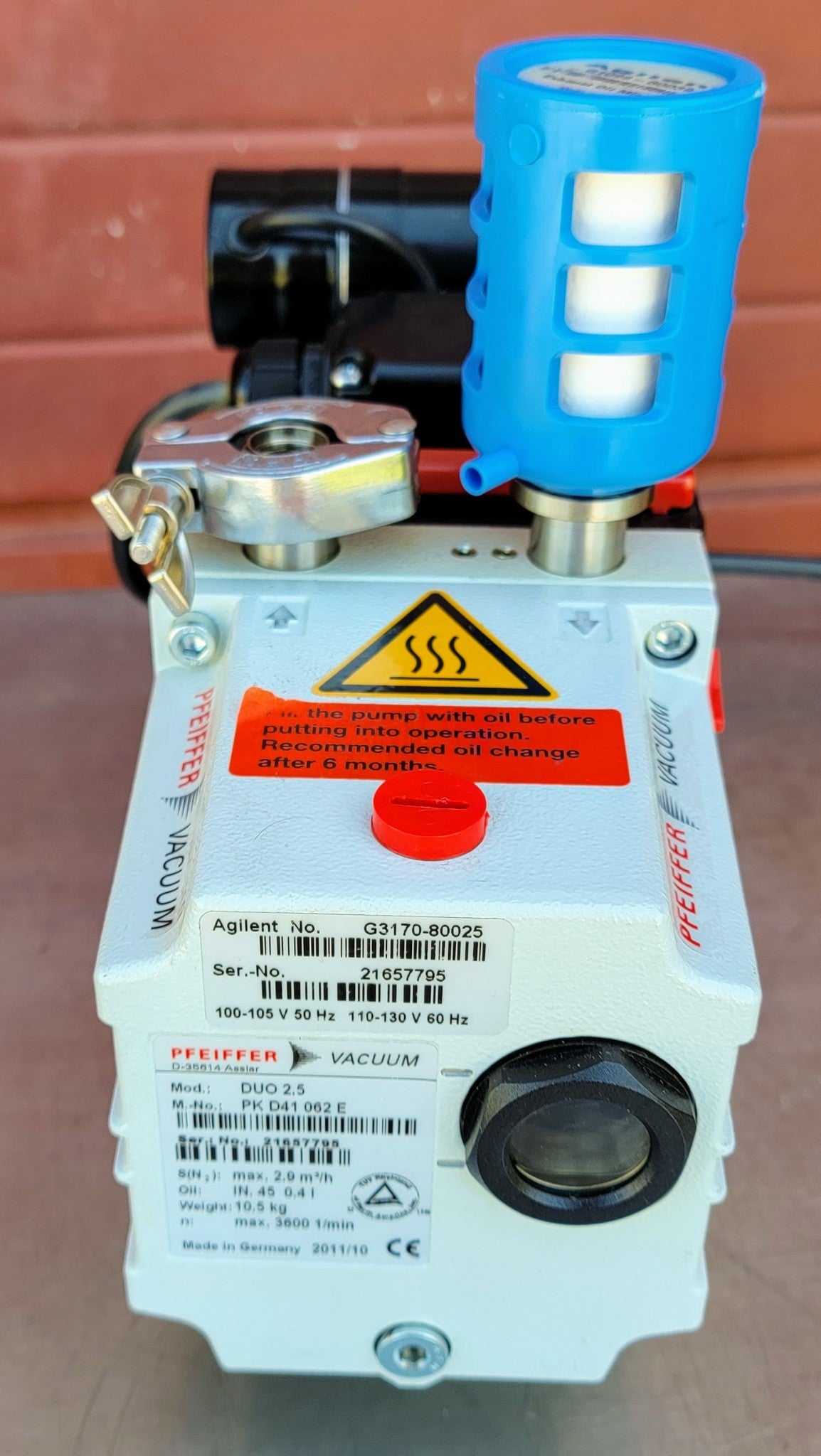 PFEFFEIR DUO 2.5 ROTARY VANE MECHANICAL VACUUM PUMP WATCH VIDEO FREE SHIPPING