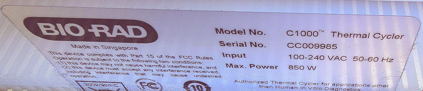 BIO-RAD C1000 THERMAL CYCLER FREE SHIPPING