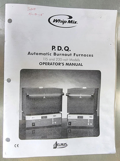 JELRUS WHIP MIX INFINITY PDQ BURNOUT FURNACE 1100°C WARRANTY WATCHVIDEO FREESHIP