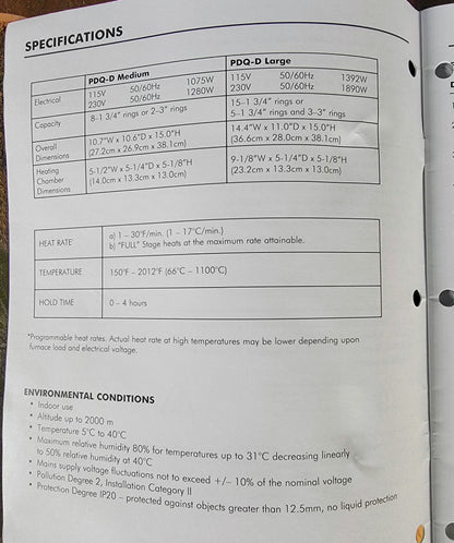 JELRUS WHIP MIX INFINITY PDQ BURNOUT FURNACE 1100°C WARRANTY WATCHVIDEO FREESHIP