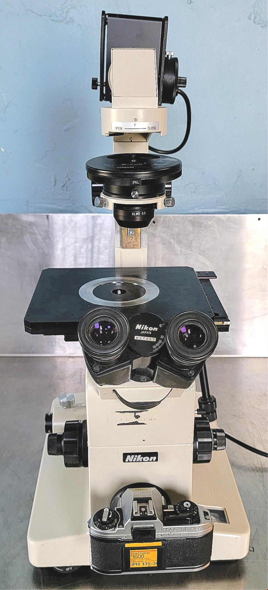 PERFECT NIKON DIAPHOT PHASE CONTRAST INVERTED MICROSCOPE 5OBJECTIVE WATCHVIDEO