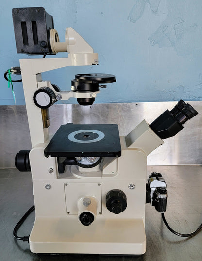 PERFECT NIKON DIAPHOT PHASE CONTRAST INVERTED MICROSCOPE 5OBJECTIVE WATCHVIDEO