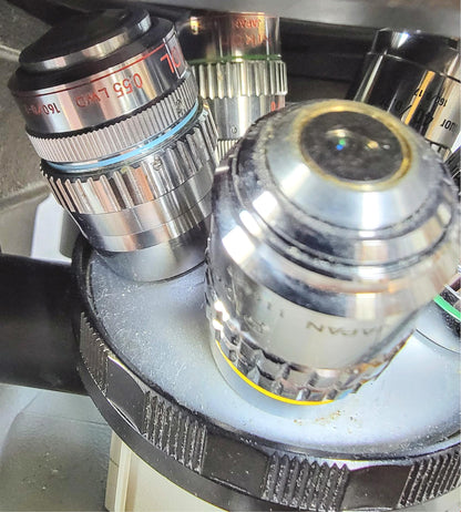PERFECT NIKON DIAPHOT PHASE CONTRAST INVERTED MICROSCOPE 5OBJECTIVE WATCHVIDEO